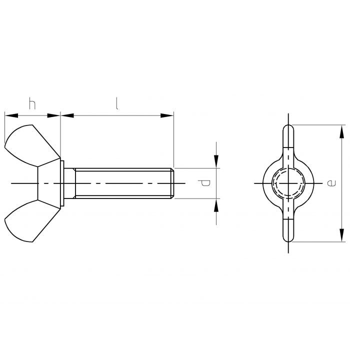Śruba skrzydełkowa M3x30 art.316 A4 forma amerykańska