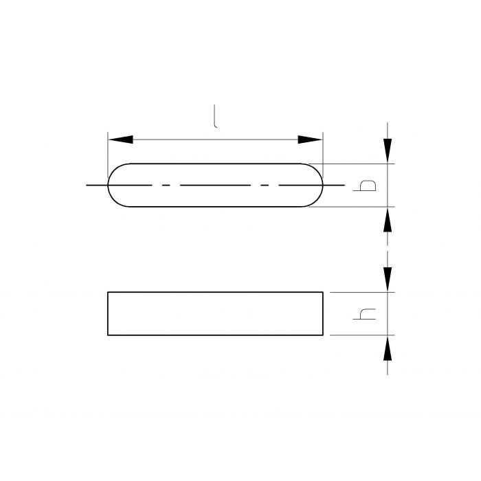 Wpust 8x7x25 DIN 6885 A A4