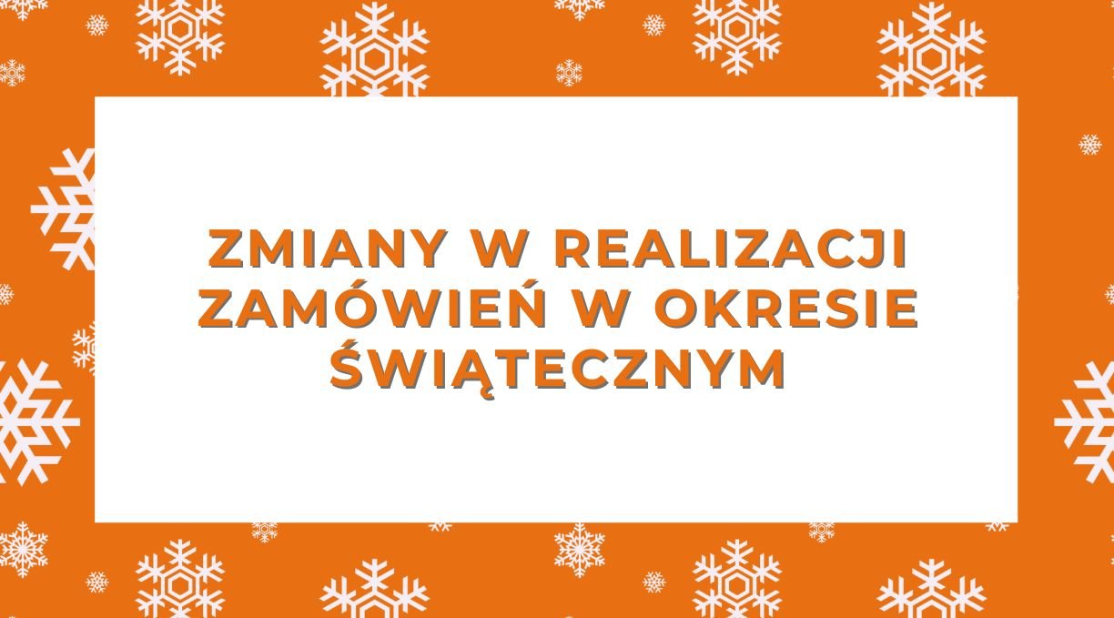 Grafika informująca o zmianach w realizacji zamówień w okresie świąteczno-noworocznym