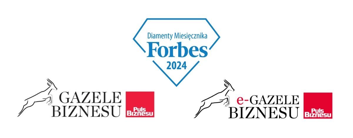 Nagrody i wyróżnienia przyznane firmie INOXA, w tym Gazele Biznesu, E-Gazele i Diament Forbesa